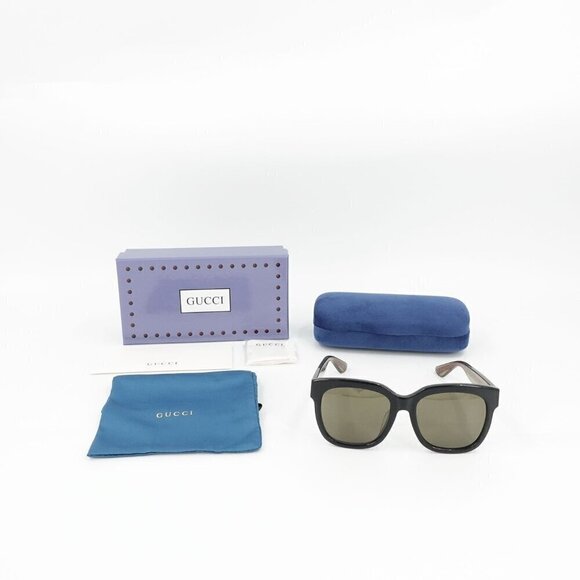 Gucci GG0034 Unisex Sunglasses Black Green OS main image 13